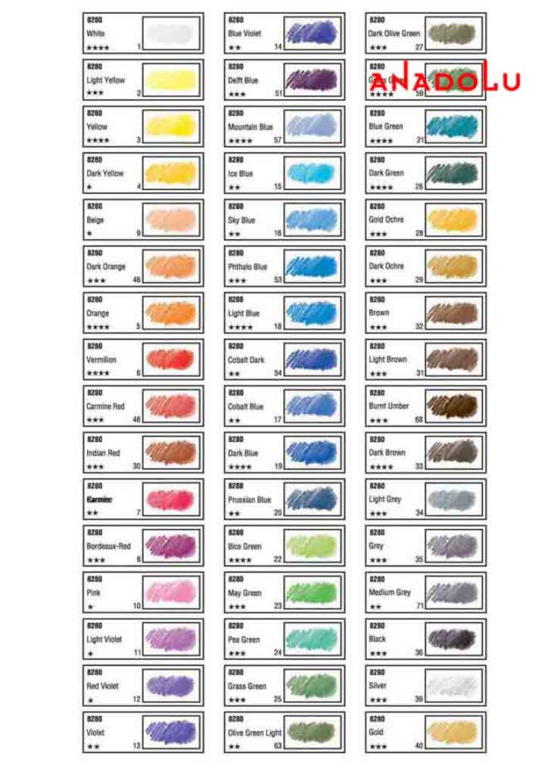 Pastel Boya Malzemelerde Renk Çeşitleri Bursa