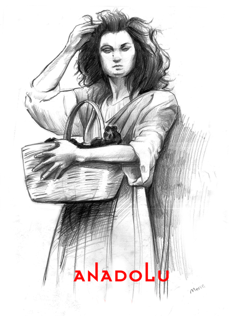 Karakalem Ayakta Kadın Model Çizimi Bursa